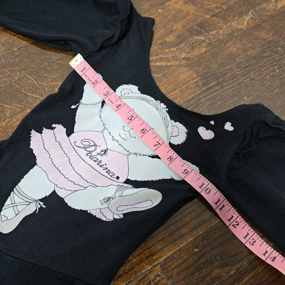 Vintage 80s 90s Ballerina Bear Stirrup Legging Girls Jumpsuit